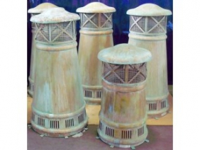 Copper Patina Chimney Cap & Stack 2