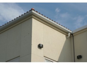 Prefinished half round gutter & Welded Leader head and downspout